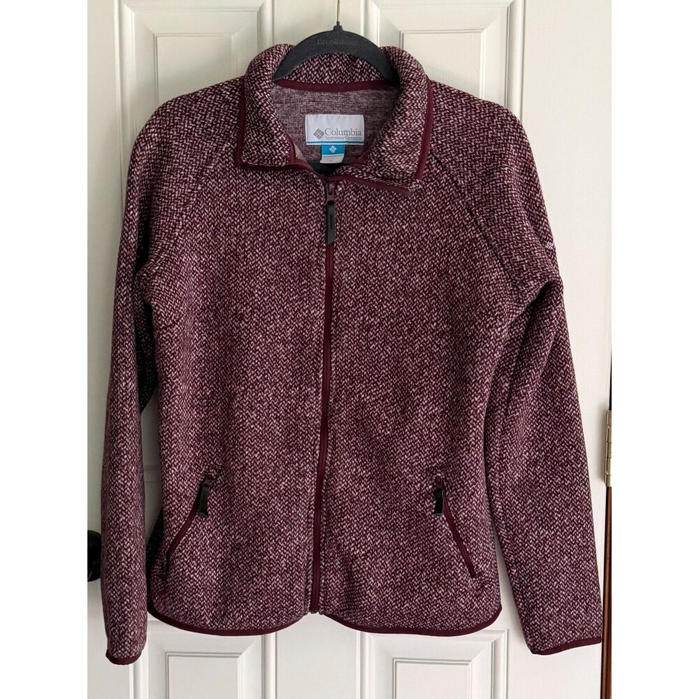 Columbia Women's Burgundy Sweater Jacket size XL